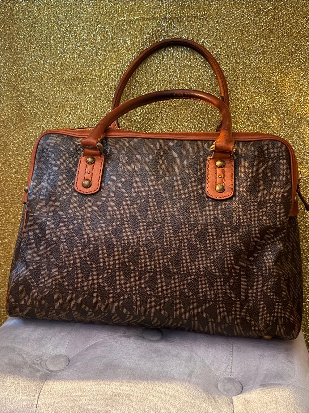 Michael Kors Chocolate Brown MK Monogram Handbag